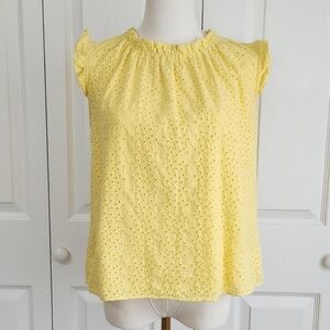 ♡ Yellow Eyelet Ruffle Blouse ♡